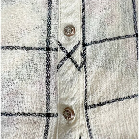 Soft Surroundings Windowpane Plaid/ Floral‎ Tunic Shirt Top Blouse Duster Small - Picture 7 of 12